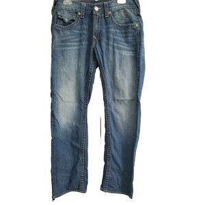 LZ Men's Size 32 True Religion Ricky Heritage Flap Pocket Denim Blue Jeans Pants